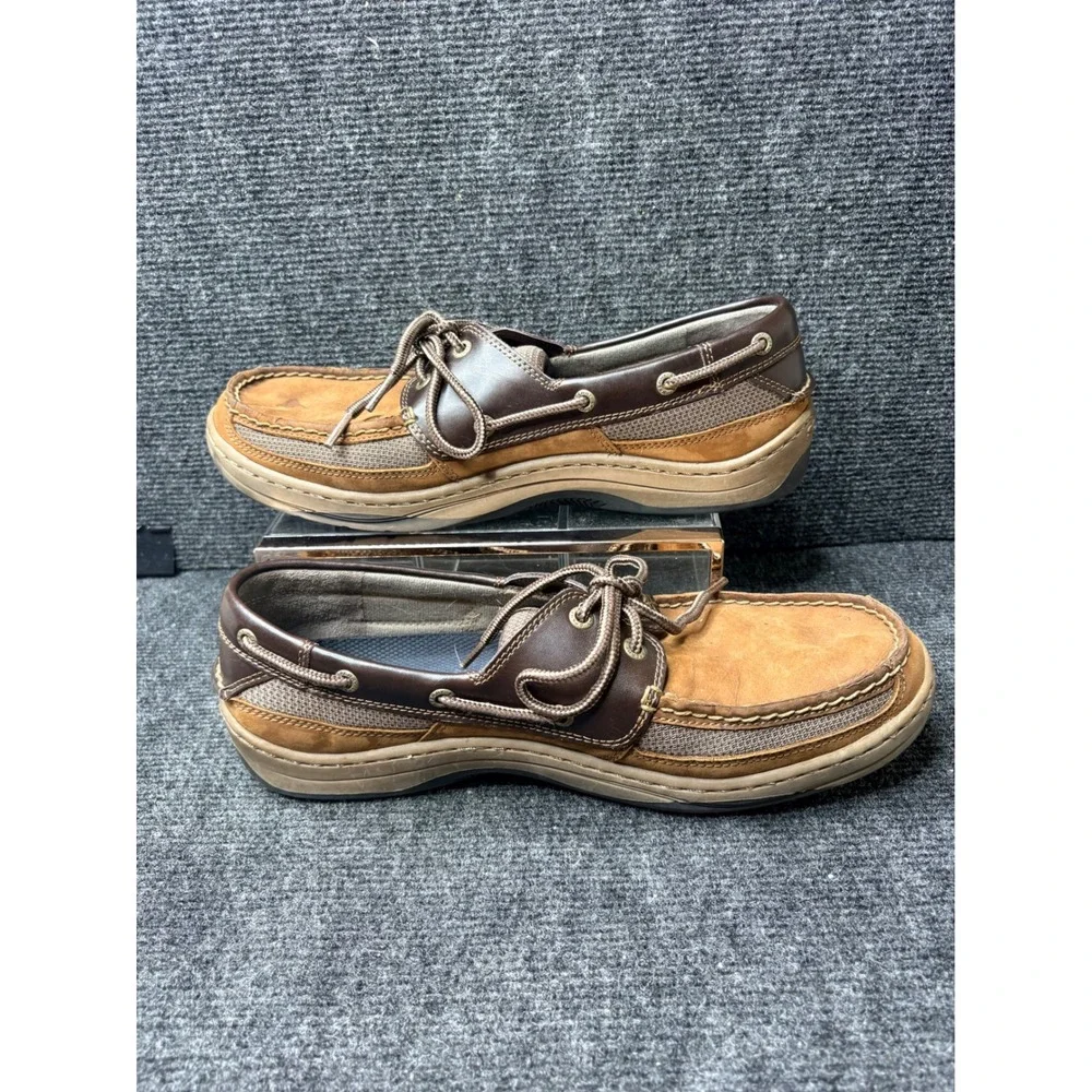 Sperry Top-Sider Billfish 3-Eye Boat Shoes Mens 11 Tan Brown Leather STS11735
